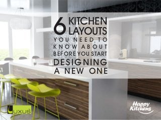 6KITCHEN
LAYOUTS
Y O U N E E D T O
K N O W A B O U T
BEFORE YOU START
A NEW ONE
DESIGNING
 