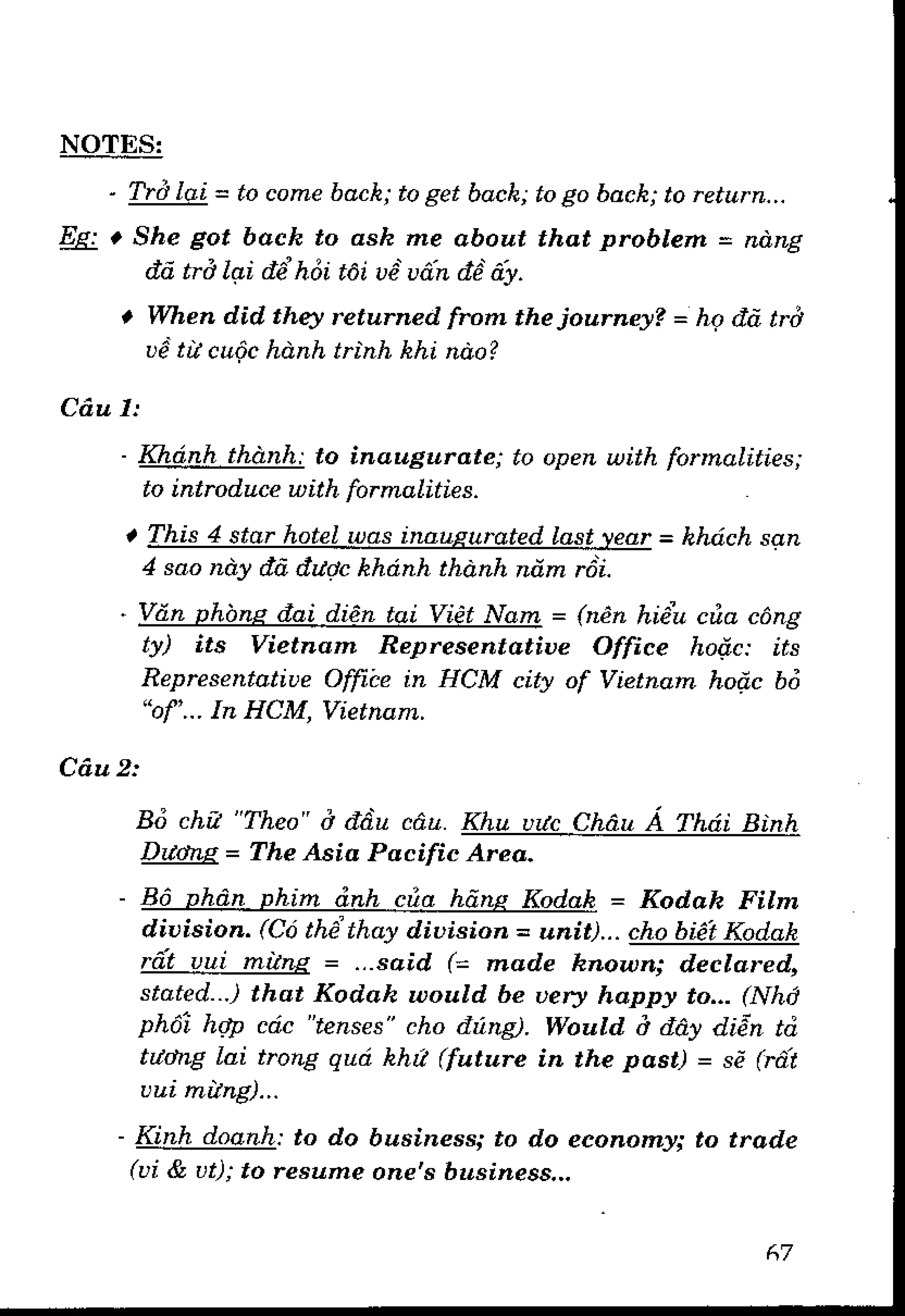 Luyện dịch Việt Anh