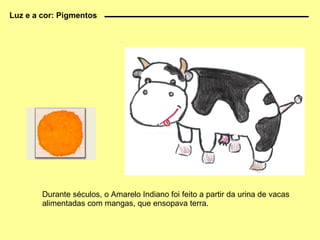 Durante séculos, o Amarelo Indiano foi feito a partir da urina de vacas alimentadas com mangas, que ensopava terra. Luz e a cor: Pigmentos 