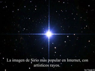 La imagen de Sirio más popular en Internet, con 
artísticos rayos. 
 