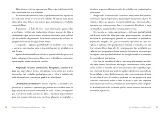 Além desses critérios, optou-se por ﬁlmes que não foram exibi-    aborda-se a questão da organização do trabalho em conjunto pelos
     dos exaustivamente pela televisão.                                    professores.
         No sentido de contribuir com os professores no uso signiﬁcati-        Resgatando as orientações constantes nesse item dos roteiros,
     vo e relevante desse recurso no seu trabalho de sala de aula, foram   reaﬁrma-se aqui a importância do planejamento porque, depois de
     elaborados uma ﬁcha e um roteiro para subsidiarem o trabalho          exibido o ﬁlme aos alunos, é imprescindível uma leitura da obra,
     com cada ﬁlme.                                                        buscando sua compreensão. Esse é o momento do debate e uma
         A primeira – a ﬁcha técnica – traz informações gerais sobre       oportunidade para trabalhar os temas transversais.
     a produção, créditos dos realizadores, elenco, sinopse do ﬁlme e          Recomenda-se, então, que professores deﬁnam qual deles fará
     curiosidades, que servem como primeira referência para a deﬁni-       essa leitura inicial do ﬁlme para que, posteriormente, em outras
     ção do trabalho do professor. Parte desse conteúdo foi retirada do    situações de aprendizagem, possam ser retomadas, se necessário,
     próprio material de divulgação dos ﬁlmes.                             seqüências, imagens, etc., para o trabalho especíﬁco de cada dis-
         O segundo – algumas possibilidades de trabalho com o ﬁlme         ciplina. A deﬁnição de qual professor iniciará o trabalho com um
     – apresenta orientações para o desenvolvimento de atividades em       determinado ﬁlme depende do encadeamento das atividades que
     sala de aula.                                                         cada um está propondo e da sua temática, levando-se em conta que
         Apesar da diversidade em relação às potencialidades para o tra-   em alguns casos a primeira leitura da obra já envolve o tratamento
     balho pedagógico desses vinte ﬁlmes estar reﬂetida nas orientações    de conteúdos de disciplinas.
     apresentadas, todos os roteiros contêm:                                   Pelo fato de a análise de obras cinematográﬁcas implicar reﬂe-
                                                                           xão sobre valores, realidades, ideologias, sentimentos, enﬁm, sobre
         Proposição de áreas curriculares, disciplinas, assuntos e te-     a vida e sobre o mundo, nesse item do roteiro são sugeridas algu-
     mas: são sugeridas as áreas e disciplinas curriculares que podem      mas chaves de leitura que poderão ajudar o professor na condução
     desenvolver um trabalho pedagógico com o ﬁlme e também são            de um debate crítico. Evidentemente, não existe uma única leitura
     indicados assuntos e temas que podem ser abordados.                   de uma obra de arte. Contudo, o professor precisa preparar-se para
                                                                           conduzir a discussão sobre o ﬁlme de forma a que não imperem
         Orientações preliminares: dizem respeito a atividades pre-        análises preconceituosas, pensamentos autoritários, visões ingênu-
     paratórias e também a assuntos que podem ser tratados antes ou        as. A atitude crítica do professor ajudará muito a tornar essa leitura
     logo depois de os alunos assistirem ao ﬁlme. Assim, pressupondo       pertinente e profícua.
     que o professor tenha assistido ao ﬁlme – atividade imprescindível
     para que possa conﬁrmar a sua escolha e planejar seu trabalho –,



10   Caderno de Cinema do Professor – Um                                                                                Luz, Câmera... Educação!    11
 