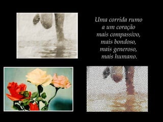 Uma corrida rumo
a um coração
mais compassivo,
mais bondoso,
mais generoso,
mais humano.
 