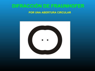 DIFRACCIÓN DE FRAUNHOFER
POR UNA ABERTURA CIRCULAR
 