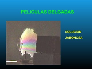PELICULAS DELGADAS
SOLUCION
JABONOSA
 