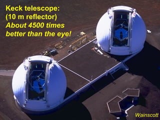 Keck telescope:
(10 m reflector)
About 4500 times
better than the eye!
Wainscott
 