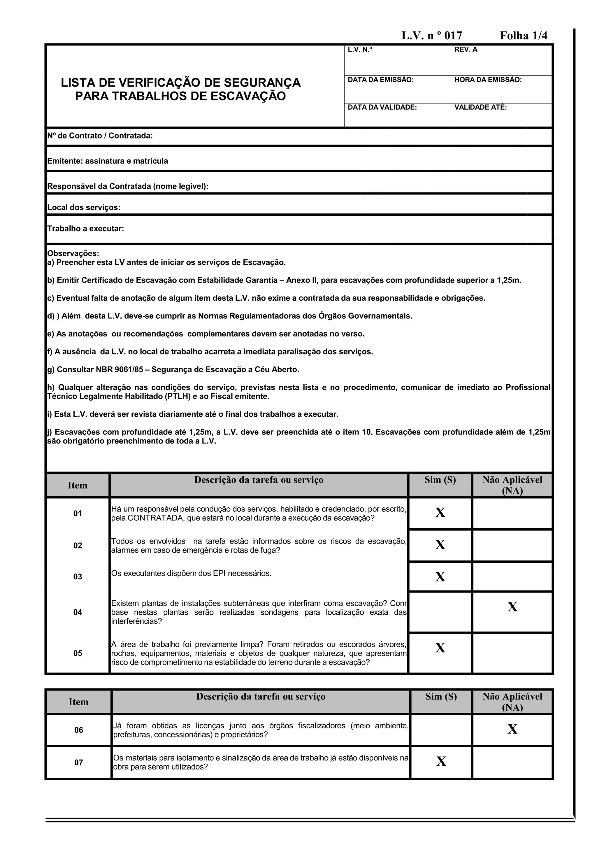 Lv 017 trabalhos de escavação - | DOC