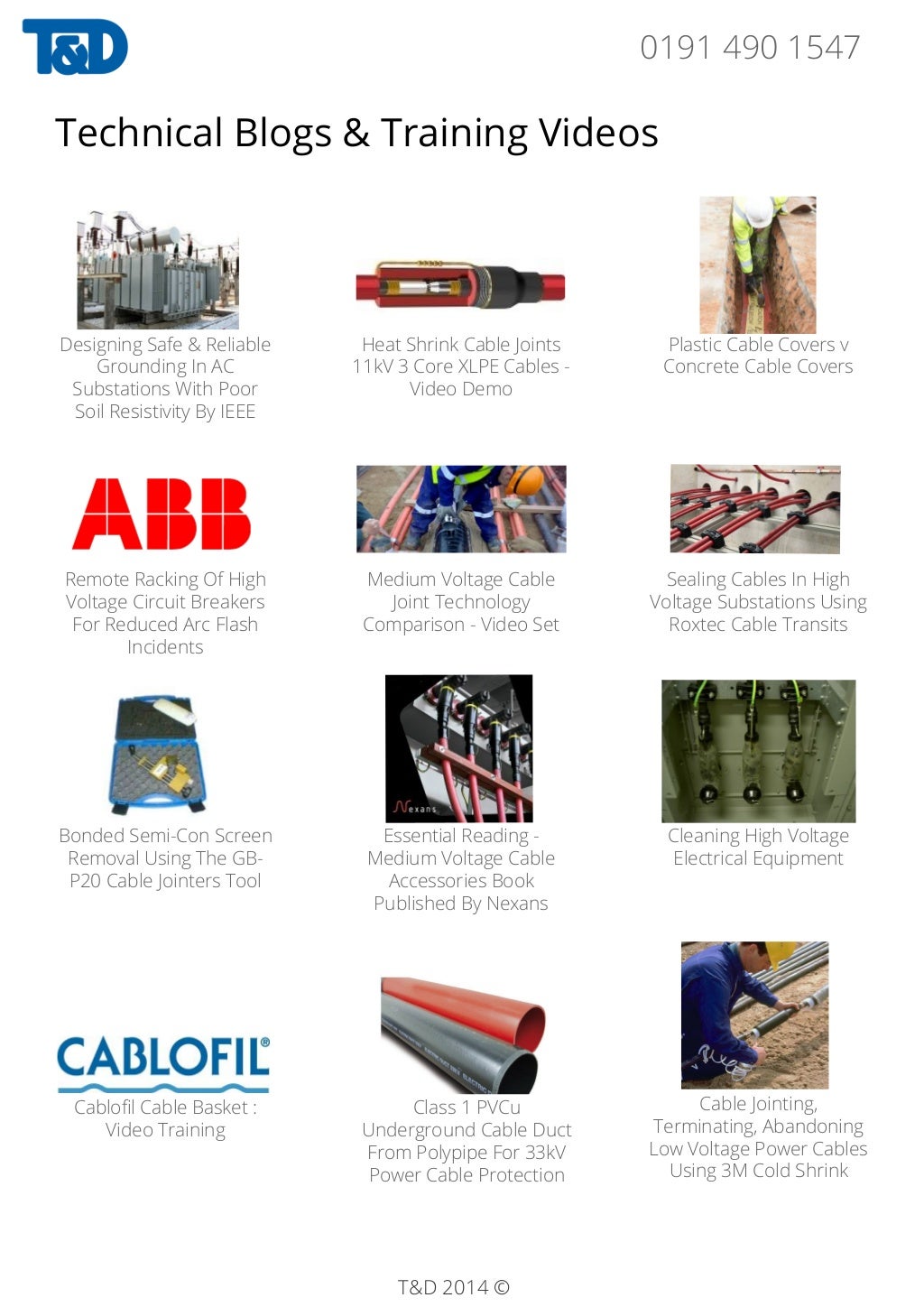 T&D LVMV Electrical Equipment Power Cabling Jointing Overview