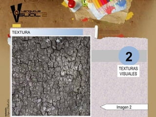 2
TEXTURA
Imagen 2
TEXTURAS
VISUALES
 