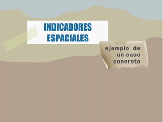 INDICADORES
ESPACIALES
ejemplo de
un caso
concreto
 