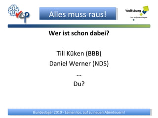 Wer ist schon dabei? Till Küken (BBB) Daniel Werner (NDS) ... Du? 
