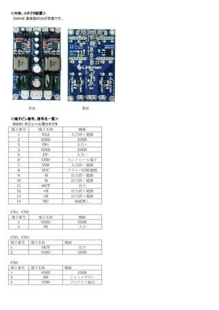℈እᙧᾨ‱⁋‭‽ප̘ℊ℈እᙧᾨ‱⁋‭‽ප̘ℊ℈እᙧᾨ‱⁋‭‽ප̘ℊ℈እᙧᾨ‱⁋‭‽ප̘ℊូូូូ
ូូូូ ᬌ៞៝៯១ ᇶᯈൺ΅῿΅෗┿ῧῙᾩូ
ࢢჳ ࣜჳ
℈sᏊ⁒ⁱ␒ྕᾨಙྕྡ୍।ℊ℈sᏊ⁒ⁱ␒ྕᾨಙྕྡ୍।ℊ℈sᏊ⁒ⁱ␒ྕᾨಙྕྡ୍।ℊ℈sᏊ⁒ⁱ␒ྕᾨಙྕྡ୍।ℊូូូូ
ូ ៥៮័៏៌៍ ⁠‶⁣⁺⁩⏝‱⁋‭‽ូ
sᏊ␒ྕ sᏊྡ⛠ ᶵЏ
1 VAA ධຊẁ᜙Ⴑ※
2 GND GND
3 IN+ ධຊ᜙
4 GND GND
5 IN- ධຊ᜛
6 CSD ࢥࣥࢺ࣮ࣟࣝsᏊ
7 VSS ධຊẁ᜛Ⴑ※
8 VCC ࢻࣛ࢖ࣂᅇ஠Ⴑ※
9 -B ฟຊẁ᜛Ⴑ※
10 -B ฟຊẁ᜛Ⴑ※
11 OUT ฟຊ
12 +B ฟຊẁ᜙Ⴑ※
13 +B ฟຊẁ᜙Ⴑ※
14 NC ᥋ȶ↓ࡋ
CN1ࠊCN2
sᏊ␒ྕ sᏊྡ⛠ ᶵЏ
1 GND GND
2 IN ධຊ
CN3ࠊCN4
sᏊ␒ྕ sᏊྡ⛠ ᶵЏ
1 OUT ฟຊ
2 GND GND
CN5
sᏊ␒ྕ sᏊྡ⛠ ᶵЏ
1 GND GND
2 SD ࢩࣕࢵࢺࢲ࢘ࣥ
3 CSD ࣉࣟࢸࢡࢺ᳨ฟ
ូ
 