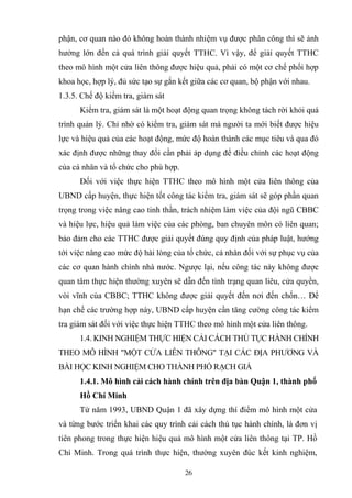 LUẬN VĂN THẠC SĨ Cải cách thủ tục hành chính theo cơ chế một cửa tại Ủy  ban nhân dân thành phố Hải