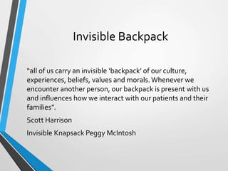 The Invisible Backpack Examples Lateral Violence, Bullying, Victims ...Big River Saskatchewan | PPTX