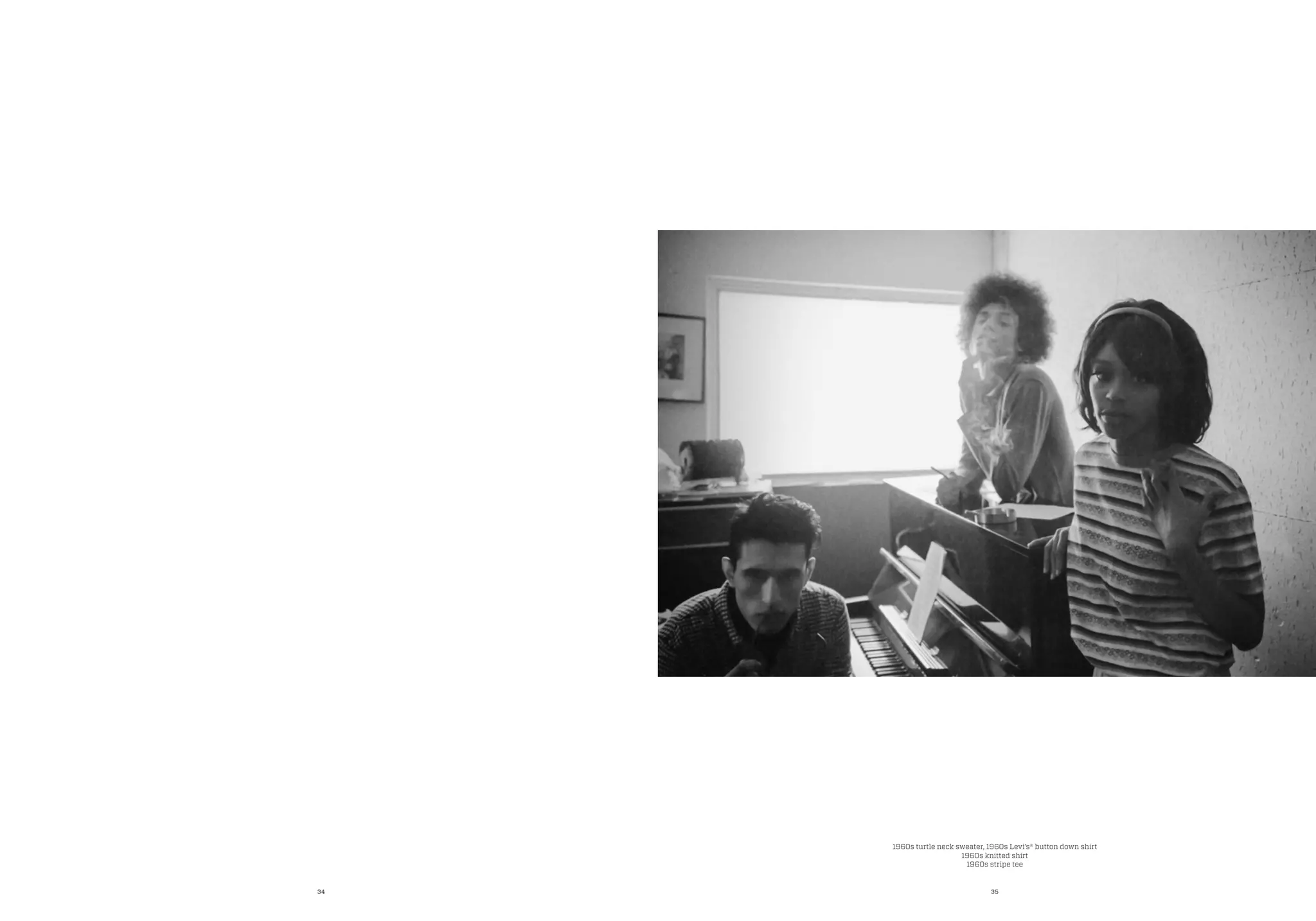 34 35
1960s turtle neck sweater, 1960s Levi’s® button down shirt
1960s knitted shirt
1960s stripe tee
 