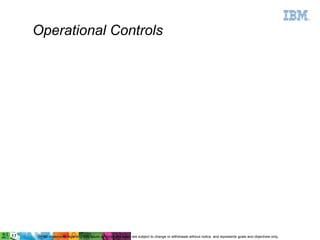 Operational Controls
     System z Hardware Management Console (HMC)




                                                                                                           System z Host                                           Select IBM Blades                    Optimizers


                                                                                                                                             Install new




                                                                                                                                                                                                                        IBM Smart Analytics Optimizer
                                                                                                                                             Error on
                                                  with Unified Resource Manager




                                                                                                                                              POWER7
                                                                                                                                        POWER7 blade
                                                                                                        z/TPF       Linux on        Linux onblade service on
                                                                                                                                       sent over in zBXLinux                           AIX on
                                                                                                                    System z




                                                                                                                                                                                                          DataPower 1
                                                                                           z/OS         z/VSE                       System z
                                                                                                                                         network to SESystem x                1
                                                                                                                                                                                      POWER7
                                                                                                                                          Updates sent
                                                                                                                                           over service
                                                                                     Service updates
                                                                                       SE sends out                                         network to
                                                                                       Auto-discover                                    POWER7 blades
                                                                                      contact for at
                                                                                        received IBM                                   z/VM
                                                                                       and verify the
                                                                                     Support Element                                       and to z196
                                                                                                                                                           Blade                           Blade
                                                                                          support                                                      Virtualization                  Virtualization
                                                                                          blade is
                                                                                       supported by z PR/SM
                                                                                               System
                                                                                        zEnterprise
                                                                                                          z HW Resources                                                 Blade HW Resources                                                                Open Storage SAN
                                                                                                Support Element                                                                     zBX
                                                                                                                              Service
                                                                                                                              updates

HMC                                                                                       IBM
                                                                                       support

                                                                                                                               Private data network (IEDN)
                                                                                                                           Unified
                                                                                                                                                  Private Management Network INMN
                                                                                                                           Resource
                                                                                  Customer Network                         Manager                Private High Speed Data Network IEDN                  Customer Network                                ©2011 IBM Corporation   31
31
                                                                                       1
                                                                                           All statements regarding IBM future direction and intent are subject to change or withdrawal without notice, and represents goals and objectives only.
 