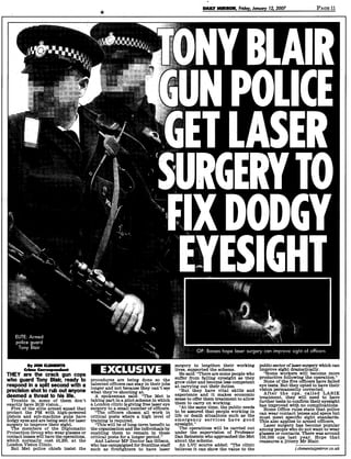Daily Mirror Laser Eye Surgery Article