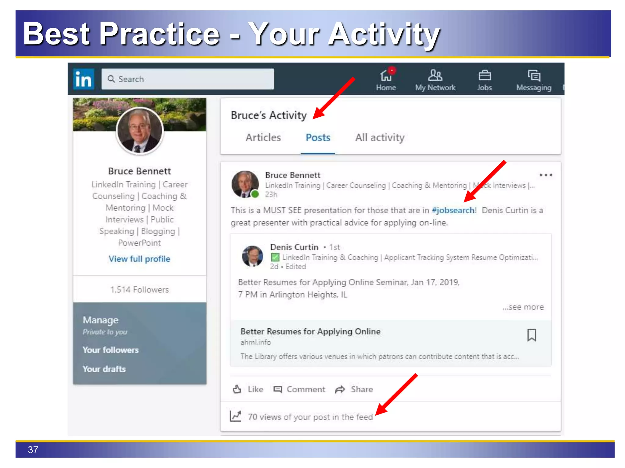 37
Best Practice - Your Activity
 
