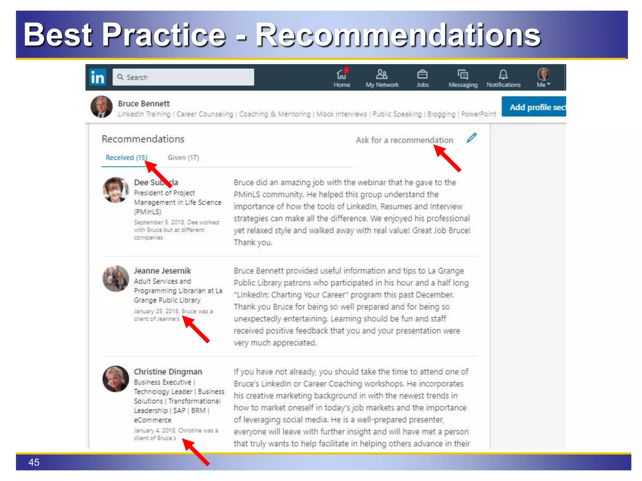 45
Best Practice - Recommendations
 