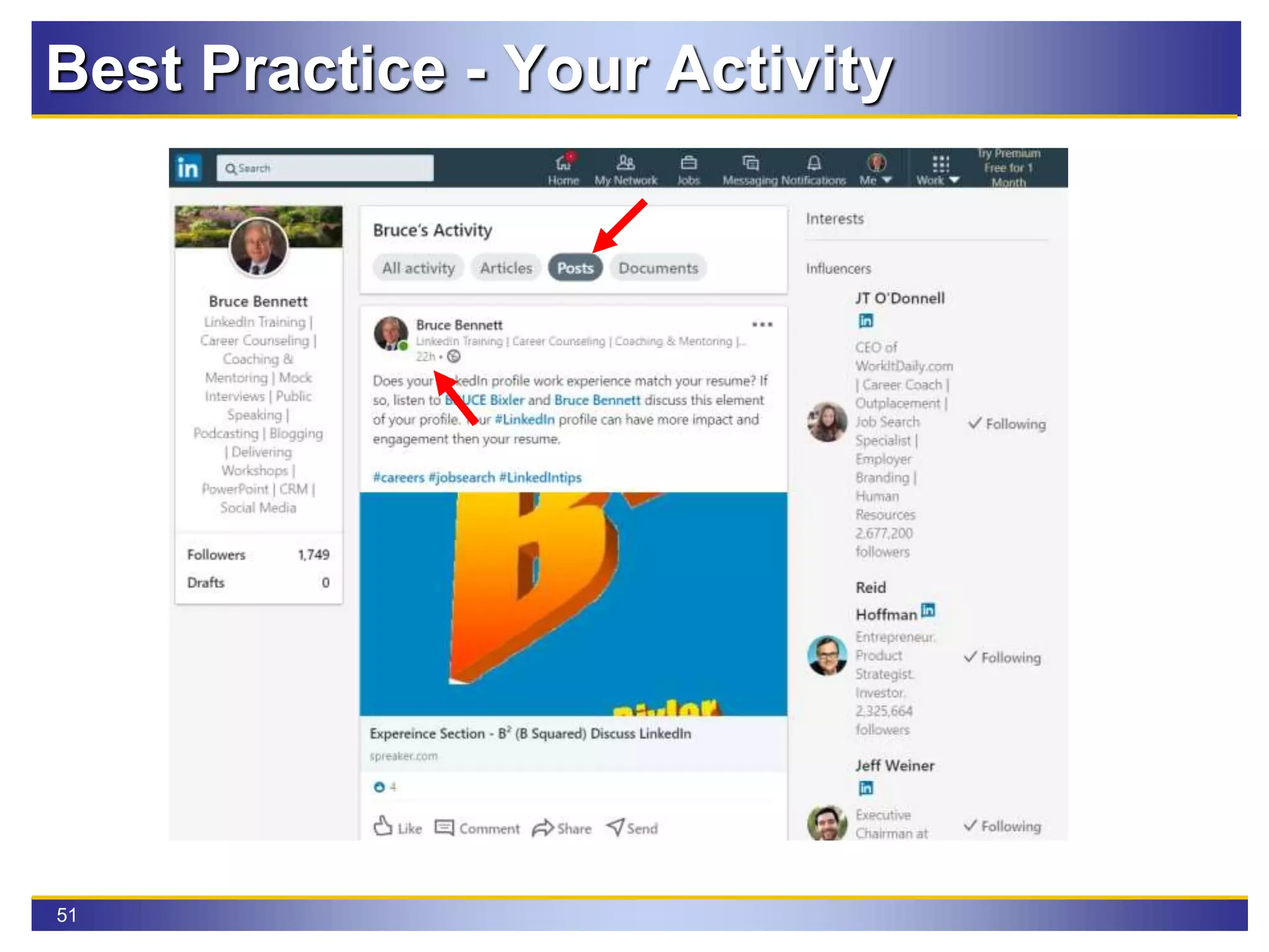 51
Best Practice - Your Activity
 