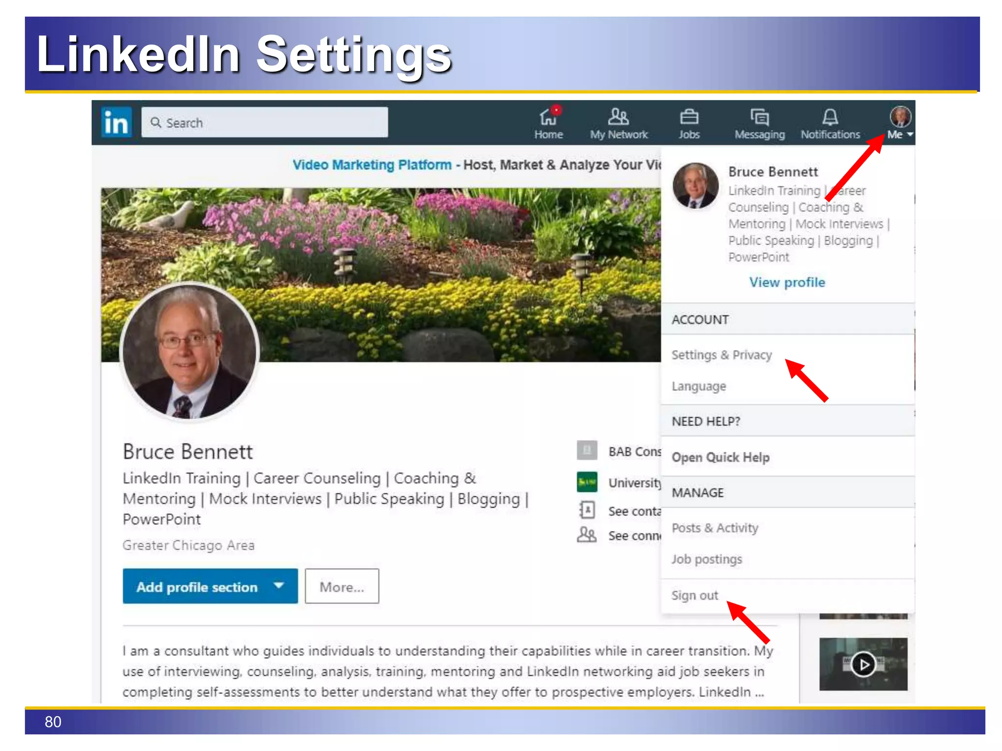 80
LinkedIn Settings
 