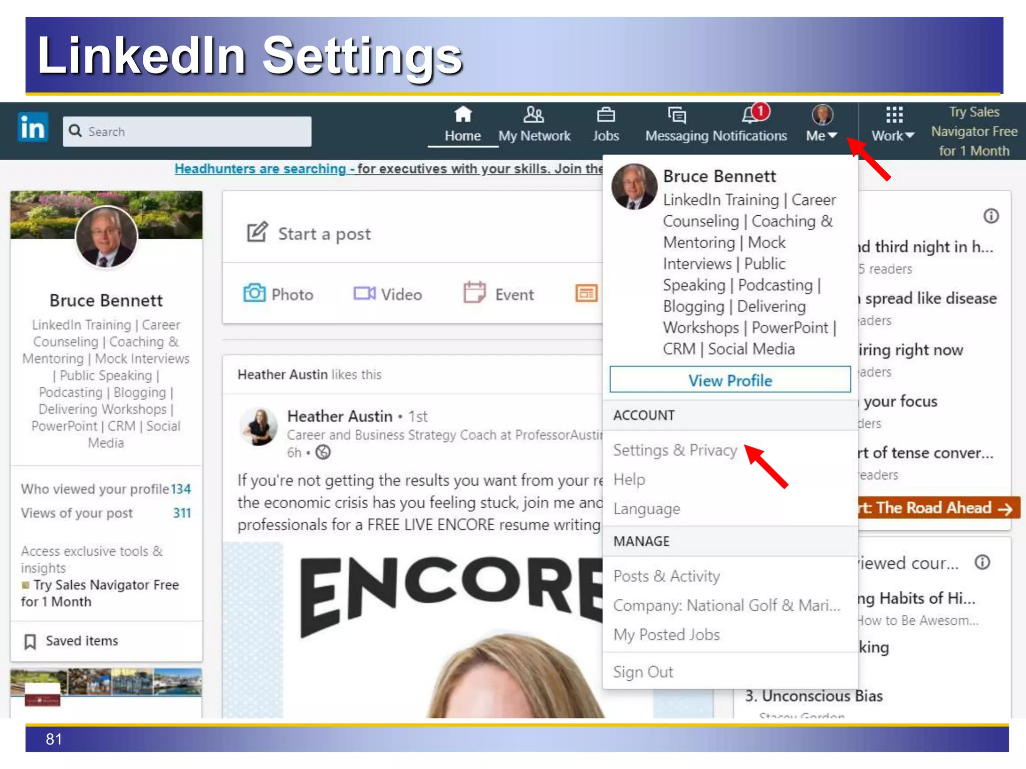 81
LinkedIn Settings
 