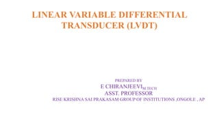 Linear Variable Differential Transducer(LVDT) | PPTX