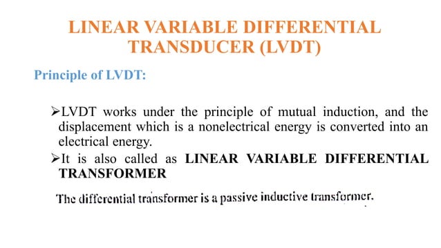 Linear Variable Differential Transducer(LVDT) | PPTX | Physics | Science