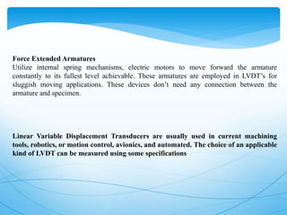 INTRODUCTION TO LVDT,RVDT and Potentiometer | PPTX