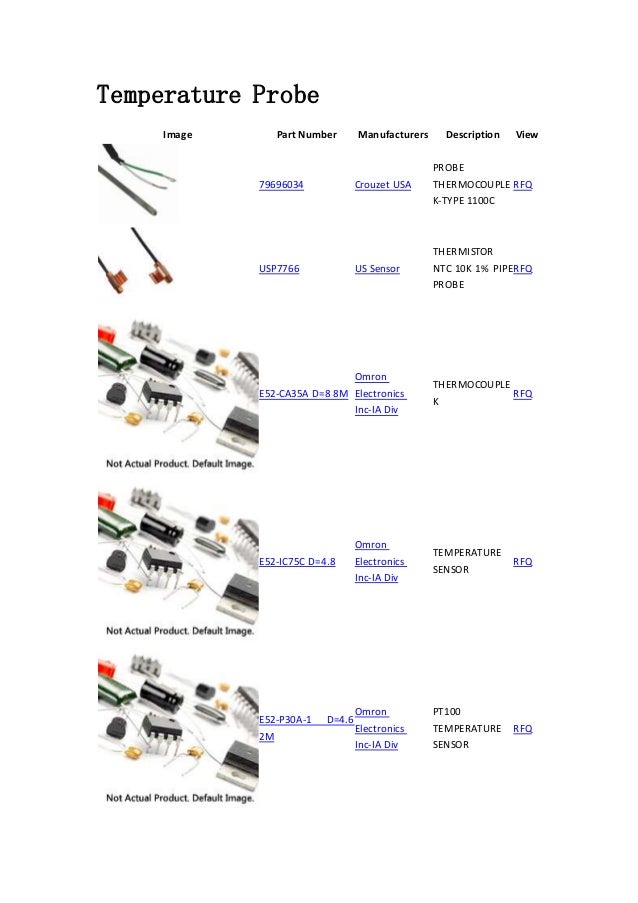 Temperature Probe Sensors, Transducers