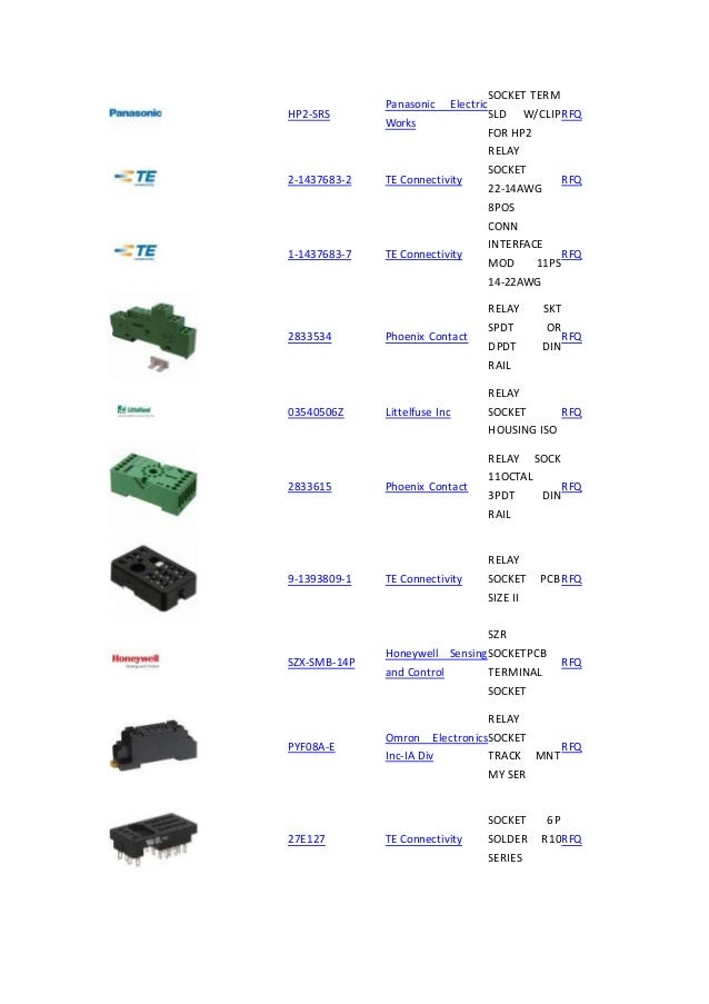 Relay Sockets Relays, Relay Sockets inventory, electronics parts
