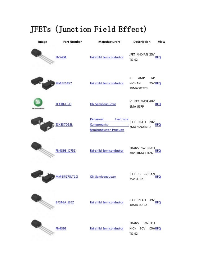 JFETs (Junction Field Effect) Discrete Semiconductor Products comp…