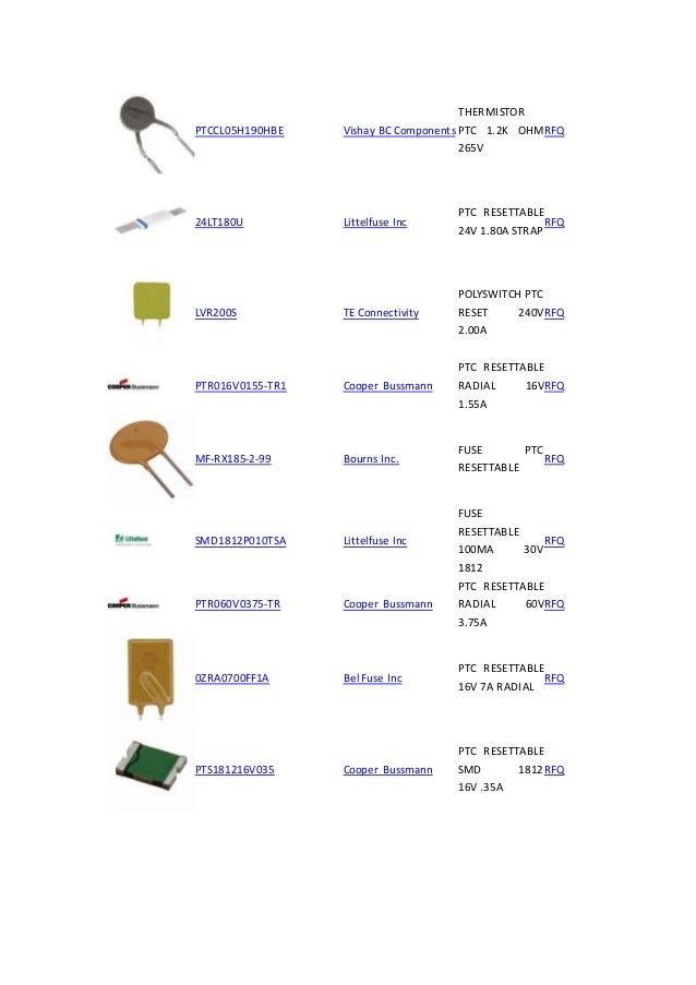 PTC Resettable Fuses Circuit Protection