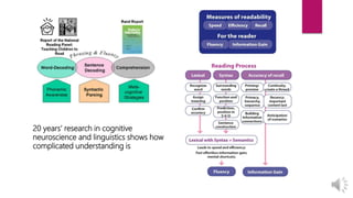 20 years’ research in cognitive
neuroscience and linguistics shows how
complicated understanding is
 
