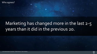 © 2015 Adobe Systems Incorporated. All Rights Reserved. Adobe Confidential. 2
Marketing has changed more in the last 2-5
years than it did in the previous 20.
Who agrees?
 