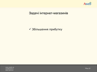 www.aweb.ua [email_address] (044)538-01-61 из  37 Задачі інтернет-магазинів Збільшення прибутку 