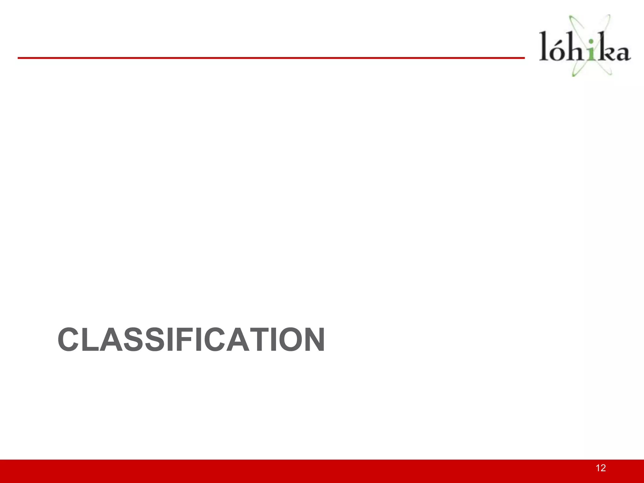 CLASSIFICATION


                 12
 