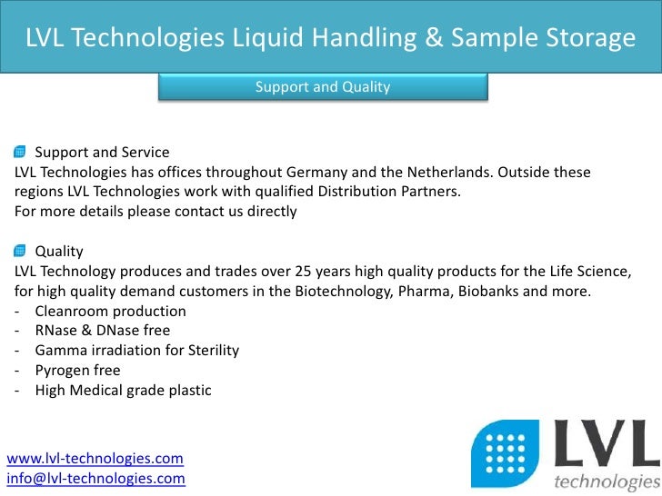 Lvl Technologies Liquid Handling & Sample Storage