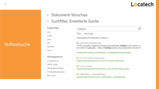 22
 Dokument-Vorschau
 Suchfilter, Erweiterte Suche
Volltextsuche
 