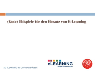 (Gute) Beispiele fürden Einsatz von E-Learning
AG eLEARNiNG der Universität Potsdam
 