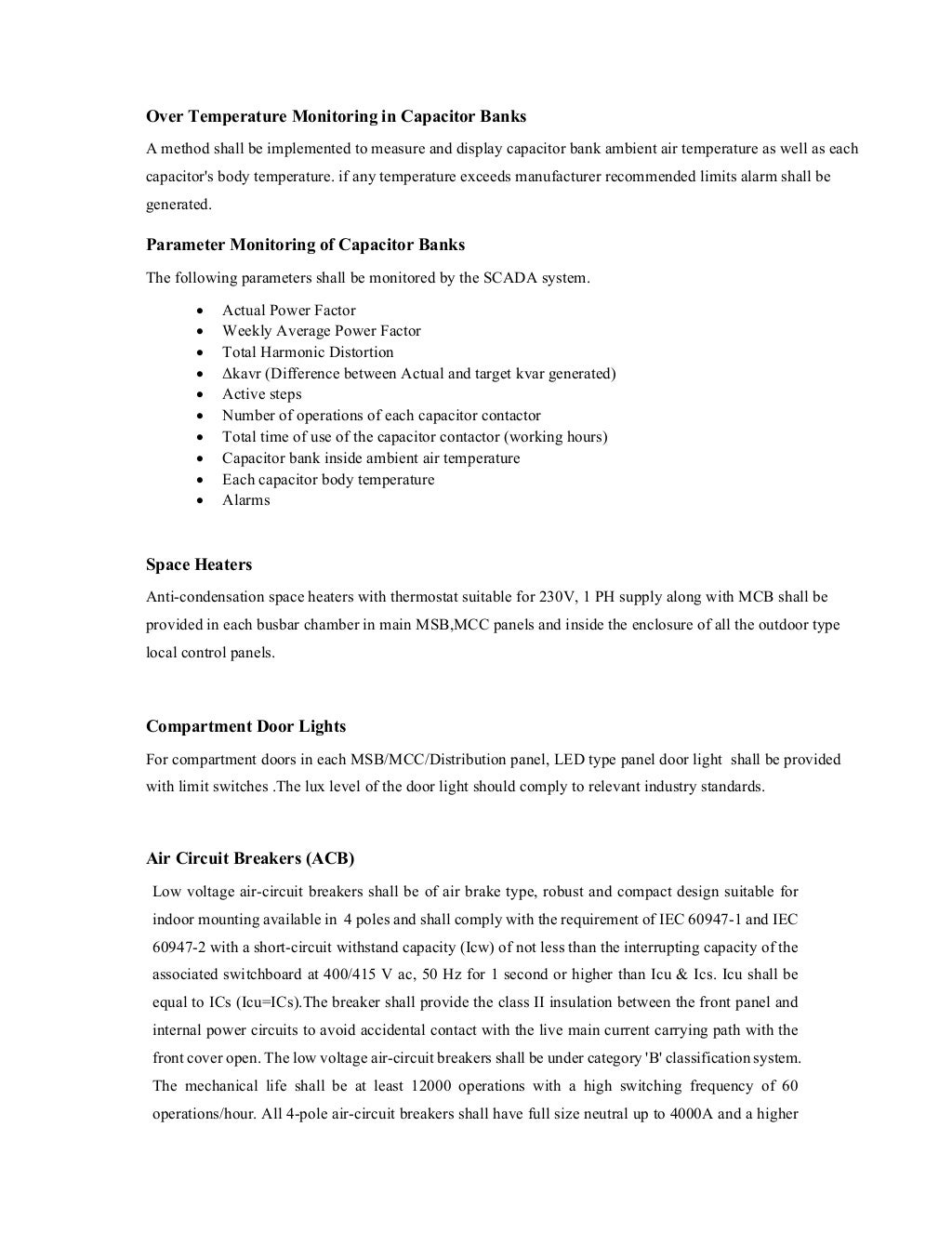 Lv panel specification