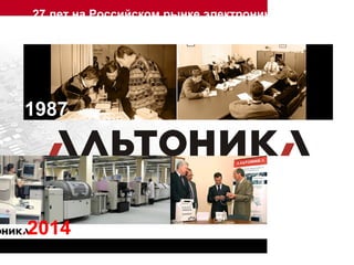 27 лет на Российском рынке электроники 
1987 
2014 
 