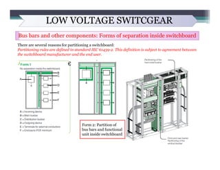 LOW VOLTAGE SWITCGEAR
Bus bars and other components: Forms of separation inside switchboard
There are several reasons for ...