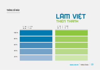 C : 90
M: 40
100 %
80 %
60 %
40 %
20 %
Y: 10
K:5
C : 50
M: 0
Y: 100
K: 0
RUBEE.COM.VN THÔNG SỐ MÀU 09
THÔNG SỐ MÀU
 