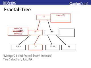 Fractal-Tree
“MongoDB and Fractal Tree® Indexes”,
Tim Callaghan, TokuTek
 