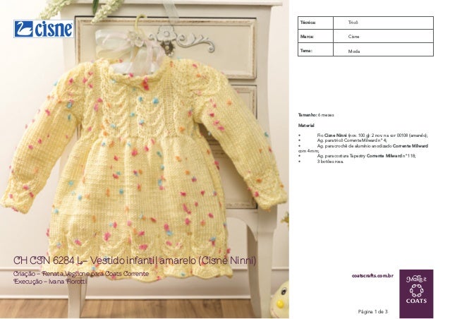 vestido infantil trico