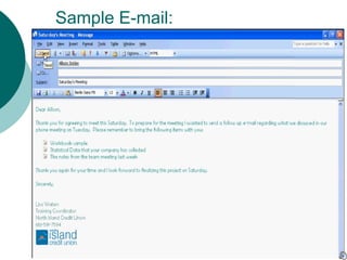 Sample E-mail: 