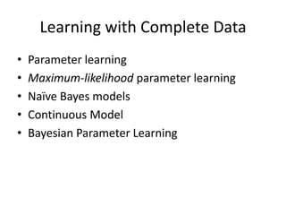 Learning With Complete Data | PPT