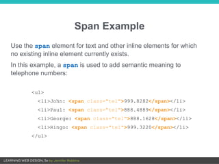 Span Element Example Ch 5: Marking up Text | PPTX