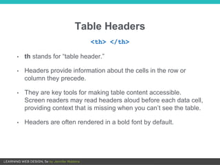 Chapter 8: Tables | PPT