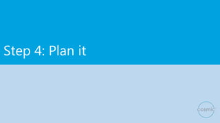 Step 4: Plan it
 